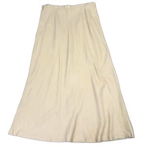 Spiegel A-line Linen Maxi Skirt Neutral Khaki Lagenlook Minimalist‎ Size 15